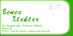 bence klekler business card